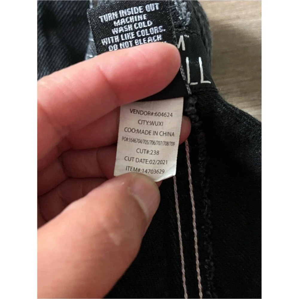 Hot Top HT Denim Black Contrast Stitch & Hardware Shortalls Overalls Size XL